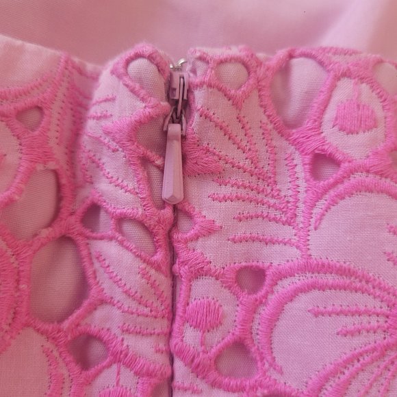 Lilly Pulitzer Vintage - Sienna Kentucky Eyelet Dress in Phipps Pink Size 12 - Picture 6 of 7